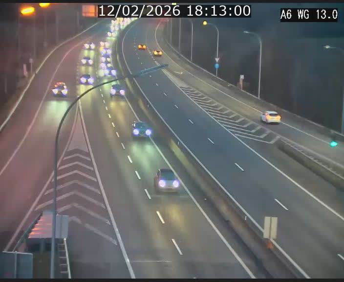 Traffic live webcam Luxembourg Mamer - A6 - BK 13 - direction Luxembourg/France/Allemagne