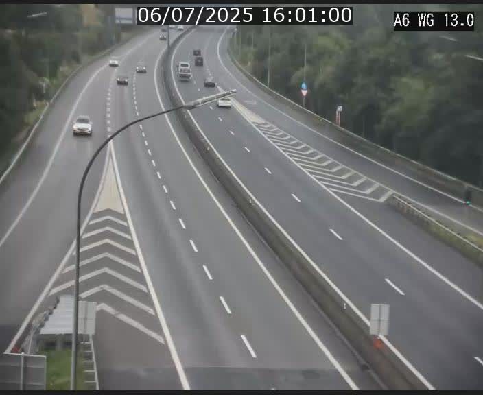 Traffic live webcam Luxembourg Mamer - A6 - BK 13 - direction Luxembourg/France/Allemagne