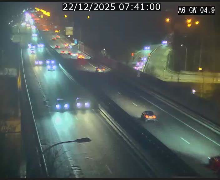 Traffic live webcam Luxembourg Croix de Cessange - A6 - BK 4.9 - direction Belgique