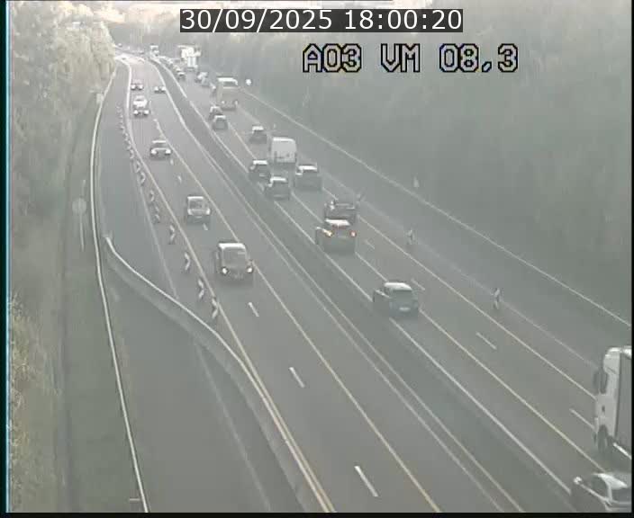 Traffic live webcam Luxembourg Bettembourg - A3 - BK 8.3 - direction France