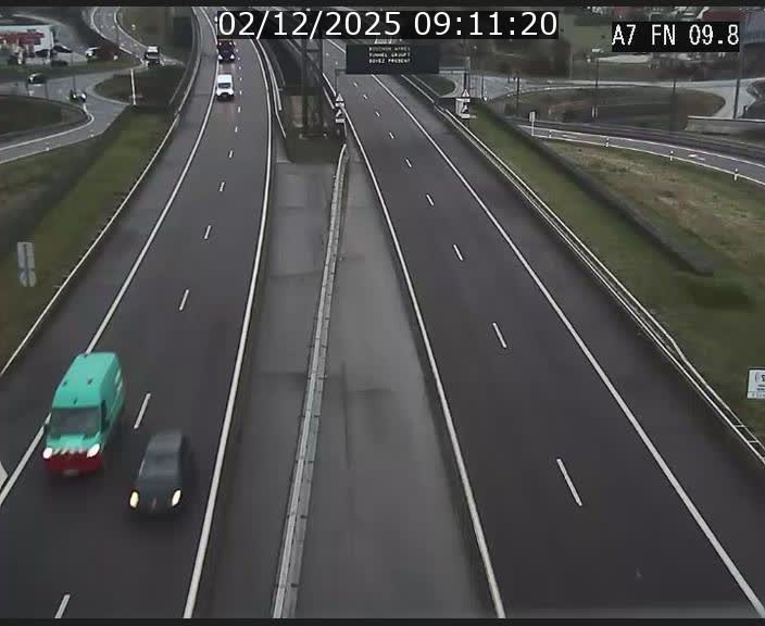 Caméra trafic Luxembourg - A7, Tunnel Gousselerbierg, sortie sud, direction rond-point Lorentzweiler (BK 9.9)