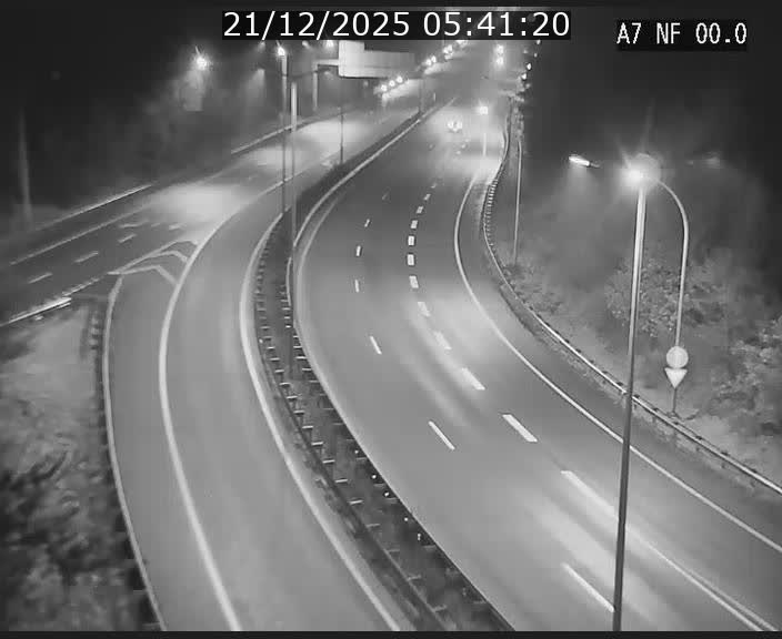 Caméra autoroute Luxembourg A7 - Echangeur A1/A7 Grünewald direction Tunnel Stafelter