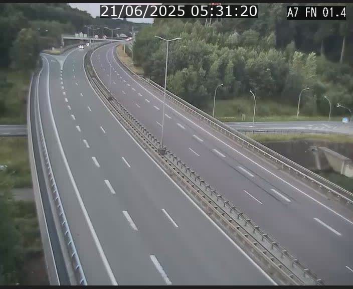 Caméra autoroute Luxembourg A7 - Tunnel Stafelter - direction Echangeur Grünewald