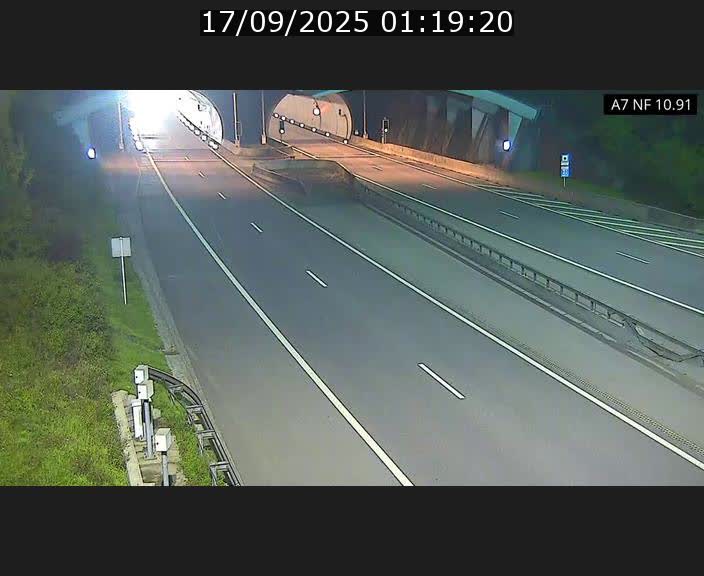 Caméra trafic Luxembourg - A7, Tunnel Gousselerbierg, entrée sud, direction Mersch