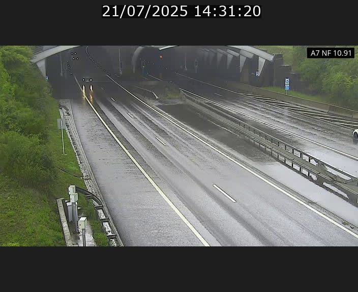 Caméra trafic Luxembourg - A7, Tunnel Gousselerbierg, entrée sud, direction Mersch