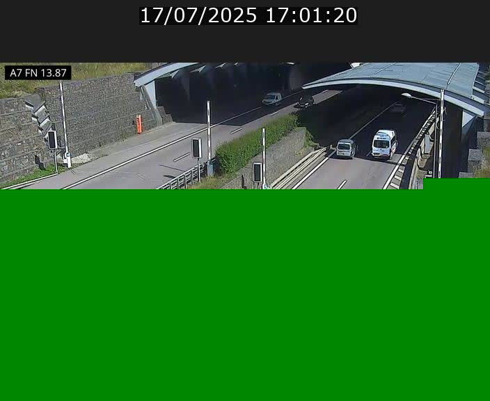 Caméra trafic Luxembourg - A7, Tunnel Gousselerbierg, entrée nord, direction Lorentzweiler