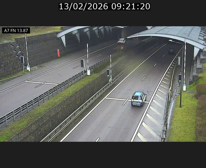 Caméra trafic Luxembourg - A7, Tunnel Gousselerbierg, entrée nord, direction Lorentzweiler