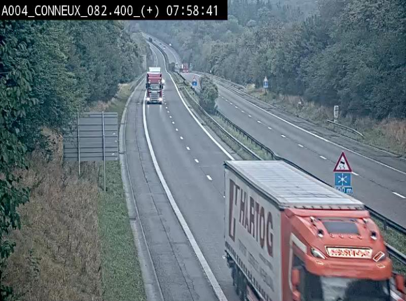 Webcam à hauteur de Conneux sur l'E411 en direction du sud de la Belgique