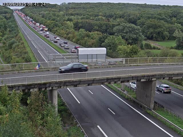 Caméra autoroute France - A31, Zoufftgen direction Luxembourg-ville, à la frontière entre la France et le Luxembourg