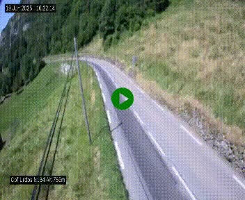 Webcam dans les Pyrénées Atlantique au niveau du col d'Urdos et du fort du Pourtalet sur la N134, en direction du Col et du tunnel du Somport, à 765 mètres d'altitude