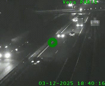 Caméra routière sur l'autoroute A20 au nord de Limoges, à la jonction avec la N520. Vue orientée vers Paris