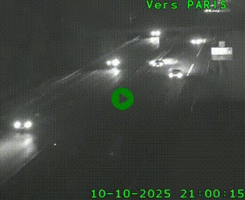 Caméra routière sur l'autoroute A20 au nord de Limoges, à la jonction avec la N520. Vue orientée vers Paris
