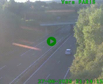 Caméra routière sur l'autoroute A20 au nord de Limoges, à la jonction avec la N520. Vue orientée vers Paris