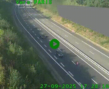 Caméra routière sur l'autoroute A20 à Saint-Pardoux-l'Ortigier, à la jonction avec l'A89. Vue orientée vers Paris