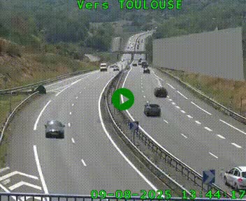 Caméra routière sur l'autoroute A20 à Noailles, en périphérie de Brive-la-Gaillarde. Vue orientée vers Toulouse