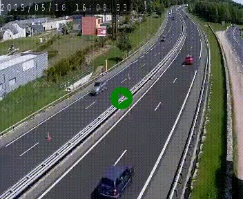 Caméra autoroute A75 à hauteur du col du rocher blanc en direction de Montpellier