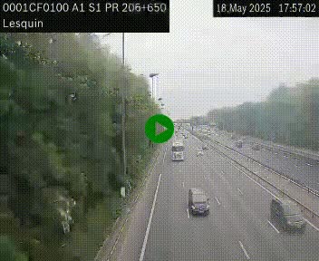 Webcam autoroute A1 à hauteur de Lesquin. Vue orientée vers Lille