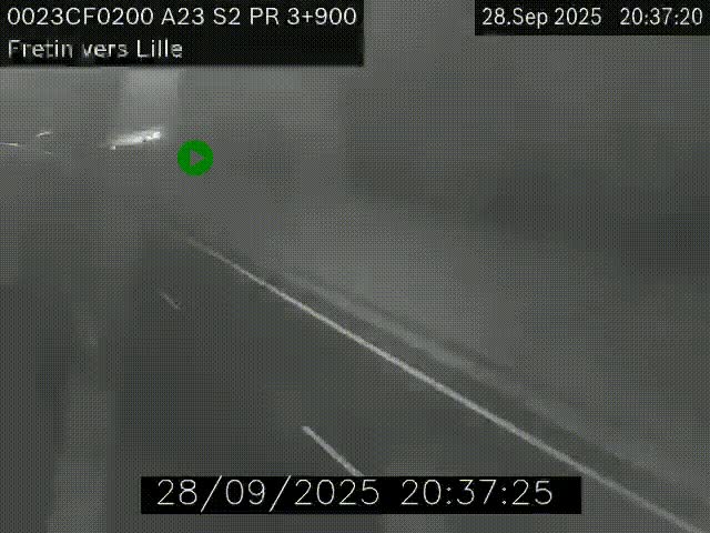 Webcam autoroute A23 à hauteur de Fretin. Vue orientée vers Lille