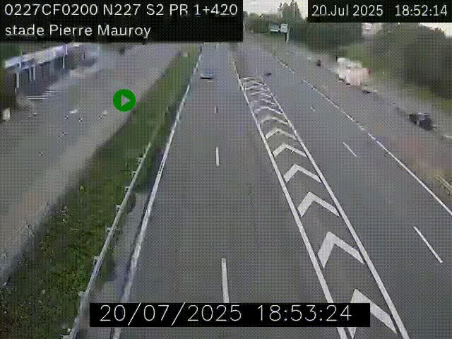 Webcam à hauteur du Stade Pierre Mauroy à Villeneuve d'Ascq sur la N227. Vue orientée vers Mons-en-Baroeul