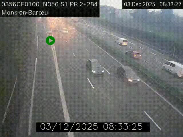 Webcam à l'entrée de Lille en direction du périphérique, à proximité de Mons-en-Baroeul sur la N356