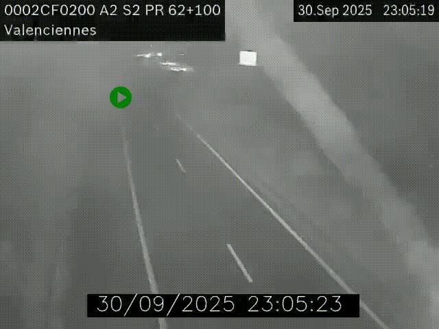 Webcam autoroute A2 à Valenciennes. Vue orientée vers Maubeuge et Mons (Belgique)