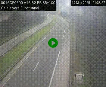 Webcam A16 à Calais en direction du Tunnel sous la Manche (Eurotunnel)
