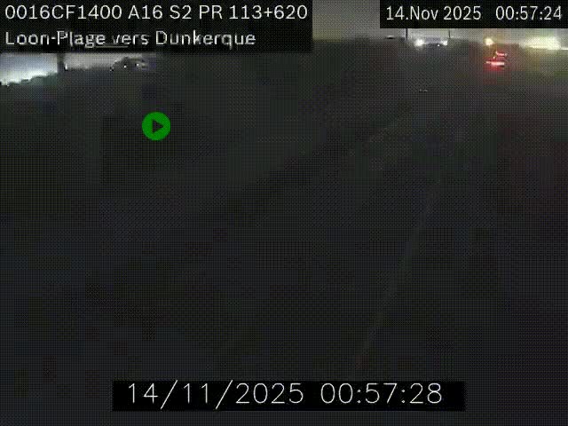 Webcam autoroute A16 à hauteur de Loon-Plage. Vue orientée vers Dunkerque et la Belgique.