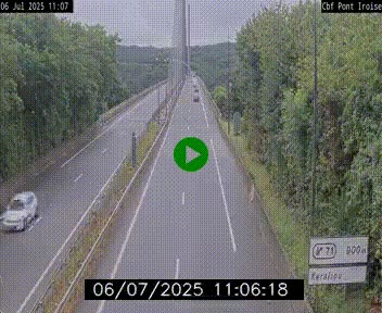 Webcam sur la N165 après le Pont de l'Iroise, à l'entrée de Brest