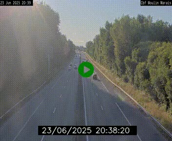 Webcam sur le périphérique de Nantes (N844) entre la Porte de Saint-Luce et la Porte d'Anjou, à l'est de la ville