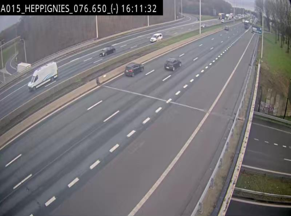 Webcam autoroute Belgique - Heppignies - E42 direction Namur - BK 76.4