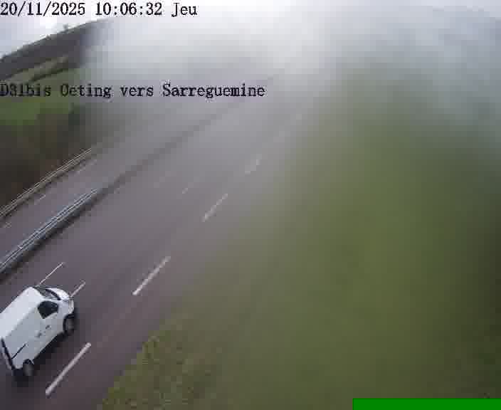 Webcam installée le long de D31bis (France) à Oeting, pointée vers Sarreguemines, utile pour suivre précisément les conditions de trafic.