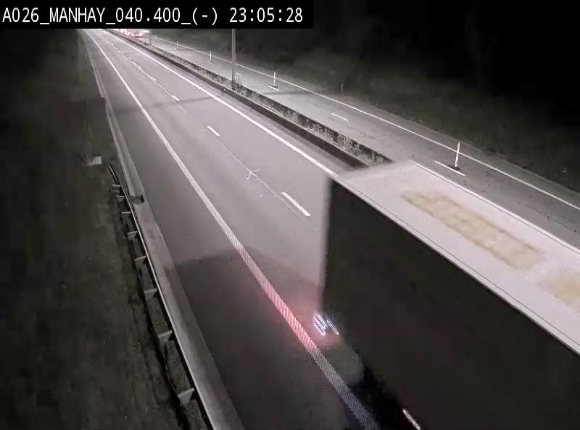 Webcam autoroute A26/E25 à hauteur de Manhay, après la jonction avec la N651 en direction de Liège - BK 40.4