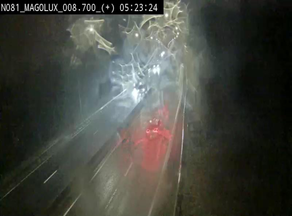 Webcam sur la N81 (E411) à hauteur de la jonction avec la N883. Vue orientée vers Longwy