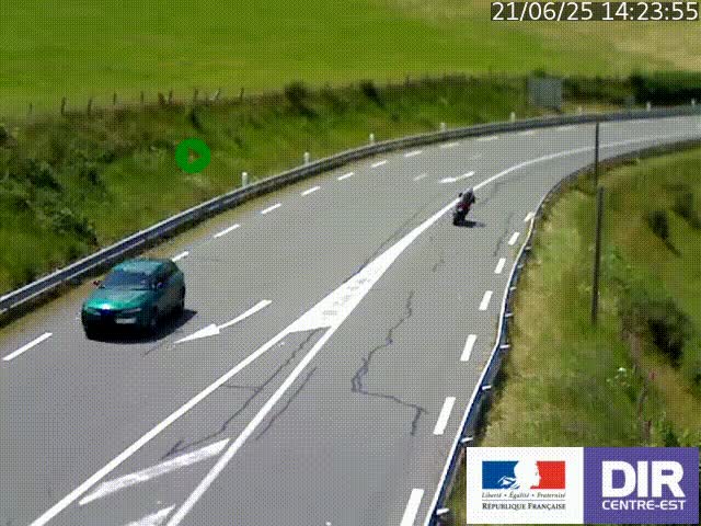 Webcam sur le col Pin Bouchain, vue orientée vers Roanne, en provenance de Lyon sur la nationale 7 (N7)