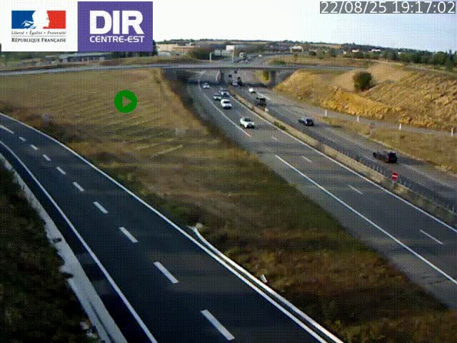 Webcam sur le contournement de Valence, sur la Nationale 7, caméra orientée vers Lyon