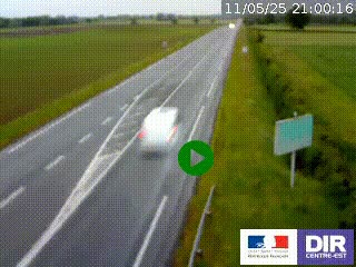 Webcam routière sur la RN7 à hauteur de Toulon-sur-Allier, entre Moulins et Vichy