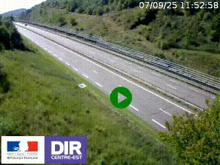 Webcam au niveau du col de Bois Clair à hauteur de Cluny sur la N79. Vue orientée vers Mâcon