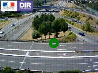Webcam traffic à Grenoble-sud sur l'autoroute A480. Vue orientée vers l'entrée et la sortie de Grenoble