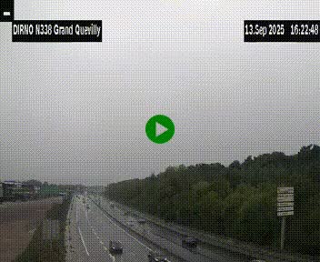 Webcam routière sur N338 à hauteur de Grand-Quevilly en périphérie de Rouen. Vue orientée vers Rouen