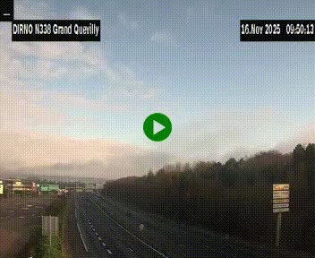 Webcam routière sur N338 à hauteur de Grand-Quevilly en périphérie de Rouen. Vue orientée vers Rouen