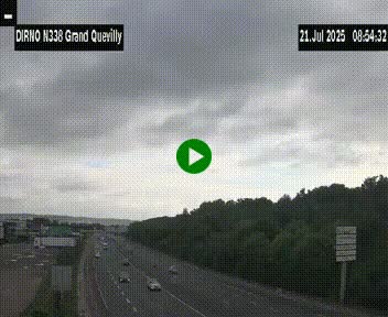 Webcam routière sur N338 à hauteur de Grand-Quevilly en périphérie de Rouen. Vue orientée vers Rouen