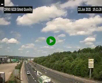 Webcam routière sur N338 à hauteur de Grand-Quevilly en périphérie de Rouen. Vue orientée vers Rouen