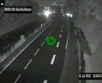Webcam routière à hauteur de Bois-Guillaume en périphérie de Rouen. Vue orientée vers Rouen