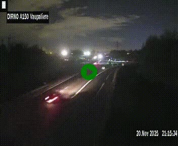 Webcam autoroute A150 à hauteur de La Vaupalière en périphérie de Rouen. Vue orientée vers Rouen