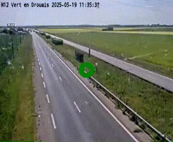 Webcam à hauteur de Vert-en-Drouais sur la N12, en périphérie de Dreux. Vue orientée vers Alençon