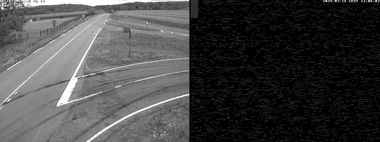 Webcam à Bellefontaine dans les Vosges à 552 mètres d'altitude sur la D63, à la jonction avec la D20A