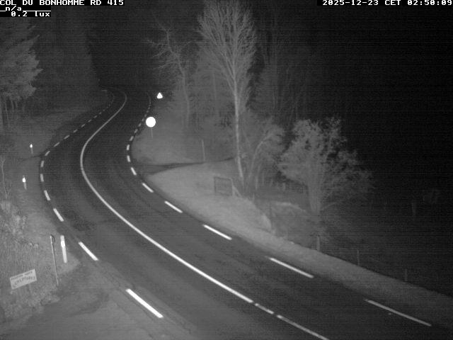Caméra à proximité du col du Bonhomme sur la D415 à Plainfaing vers l'Alsace