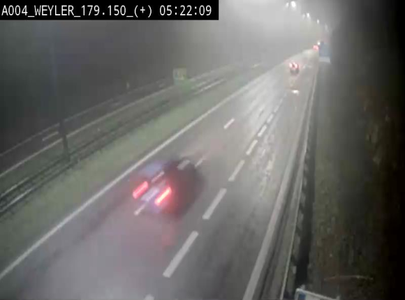 Webcam entre la sortie Arlon et la sortie Weyler sur l'E411. Vue orientée vers Luxembourg
