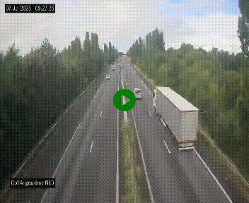 Webcam routière à la fin de la N10, en périphérique ouest d'Angouleme, proche de la jonction avec l'A10