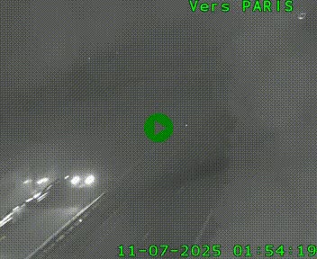 Caméra routière sur l'autoroute A20 au nord de Limoges, à la jonction avec la N520. Vue orientée vers Paris